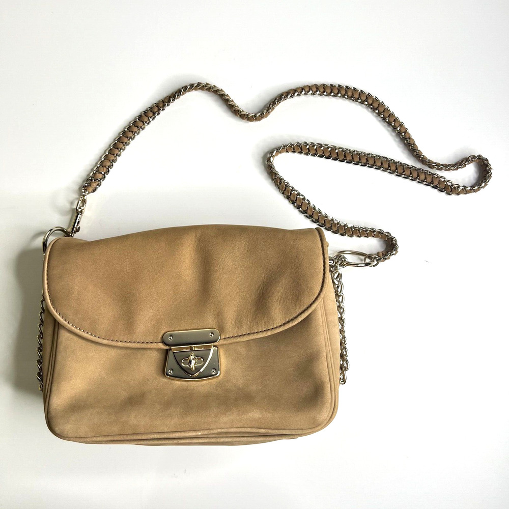 Reiss Plain Duke Tan Leather Bag Multichain Crossbody